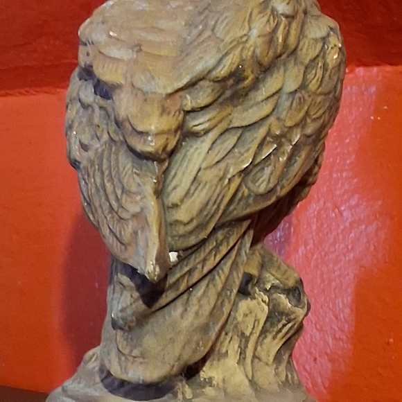 Vintage Great Horned Owl Figurine 12” Byron Mold Ceramic Decor 1970s MCM Retro - Picture 2 of 8